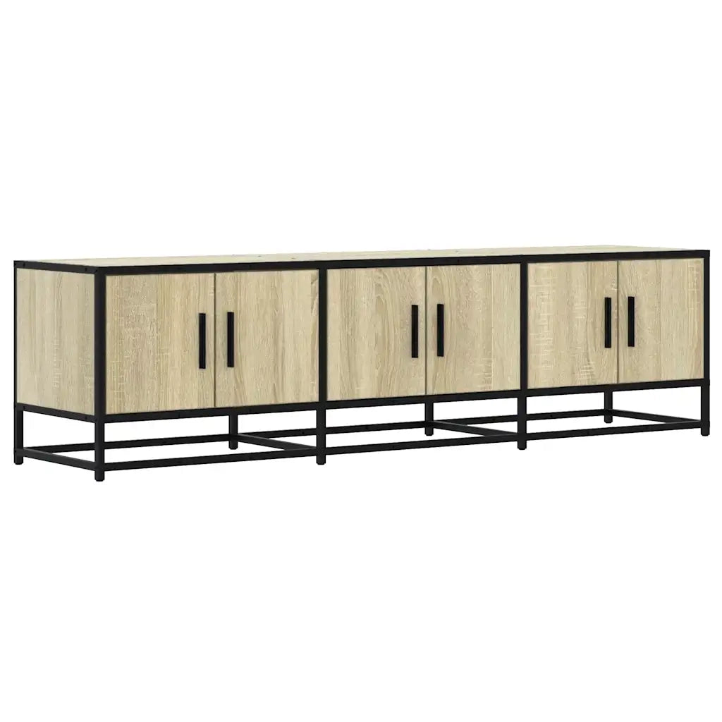 Mobile TV Rovere Sonoma 150x35x41 cm in Truciolato e Metallo