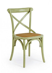 Sedia Cross Verde in Legno