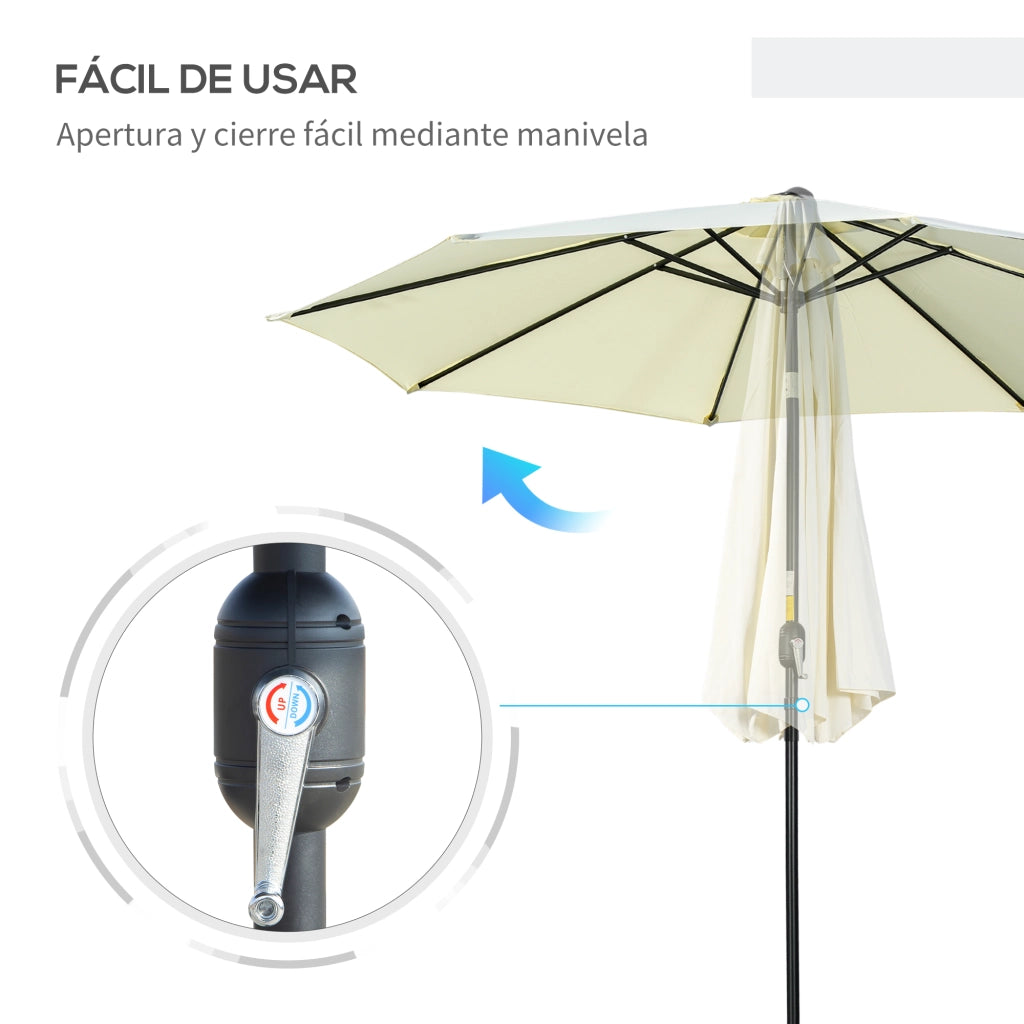 Ombrellone da Giardino con Manovella ¨C Zephmum ¨C Beige ?295x250 cm