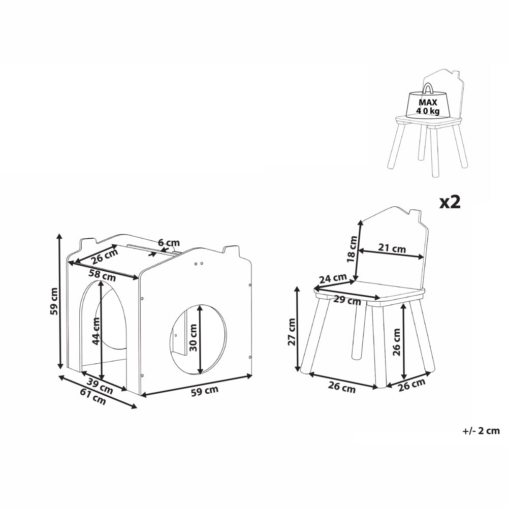 Set da tavolo con sedie a 2 posti per bambini verde chiaro lavagna in MDF legno di pino elegante camera per bambini nursery
