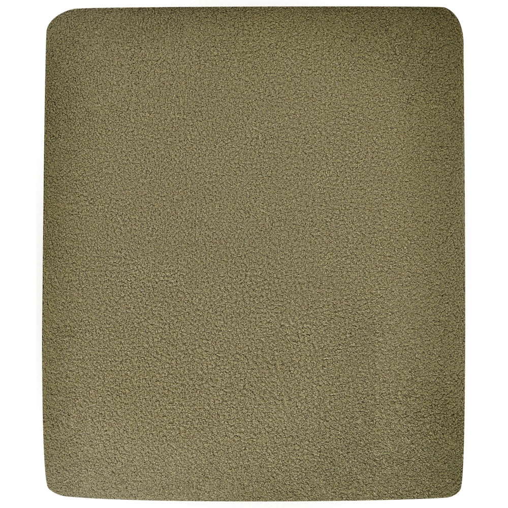 Poltrona Stile minimalista Boucle imbottita Struttura in legno chiaro Verde scuro stile minimalista