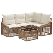 Set Divano da Giardino 5 pcs Beige polyrattan