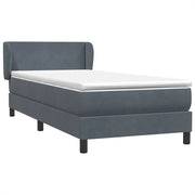Letto singolo | Letto per adulti | Giroletto a Molle con Materasso Grigio Scuro 80x210 cm Velluto