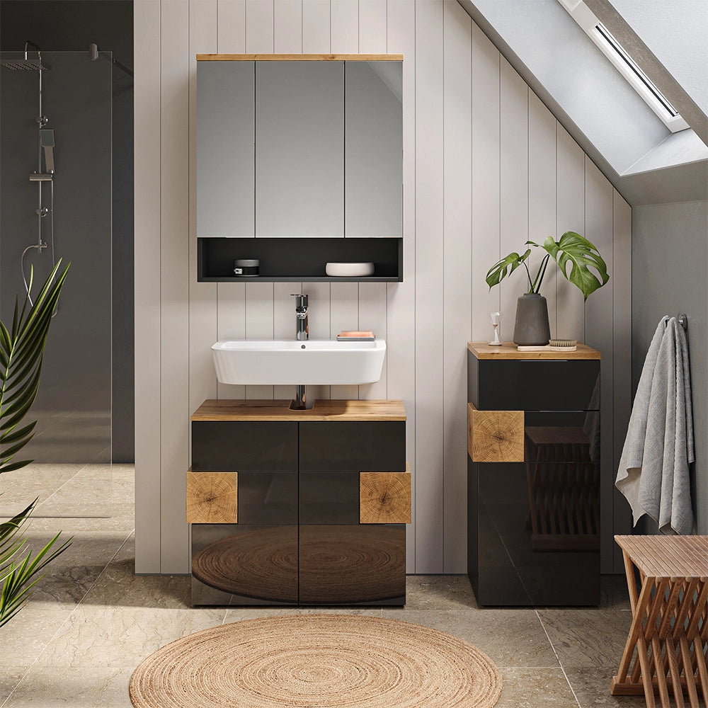 Vicco Set mobili bagno Antracite 3 parti