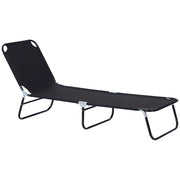 Poltrona reclinabile pieghevole per esterno ¨C zephmum ¨C 188x56x28 cm nero