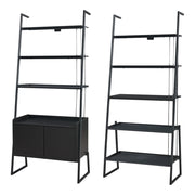 Set di 2 mobili con scala a pioli e mobiletto a 2 ante colore nero 03_0009367