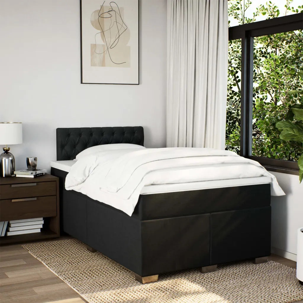 Giroletto a Molle con Materasso Nero 120x200 cm in Tessuto 3288164