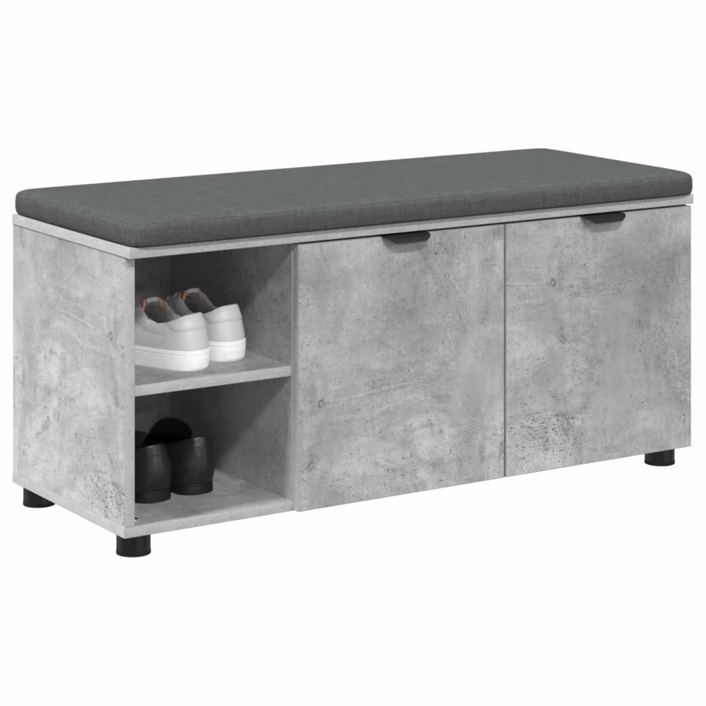 Panca per ingresso con cuscino Grigio Cemento 100 x 38 x 46 cm 891515