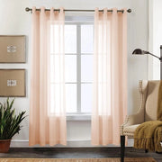 Set di tende trasparente con occhielli, 2 pezzi, altezza 225 cm, larghezza 140 cm, 100% poliestere, ecocompatibile, voile