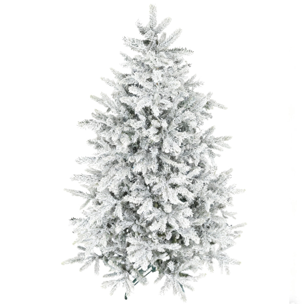 Albero di Natale Innevato Alto 180 cm con Rami Realistici e Base in Metallo Pieghevole