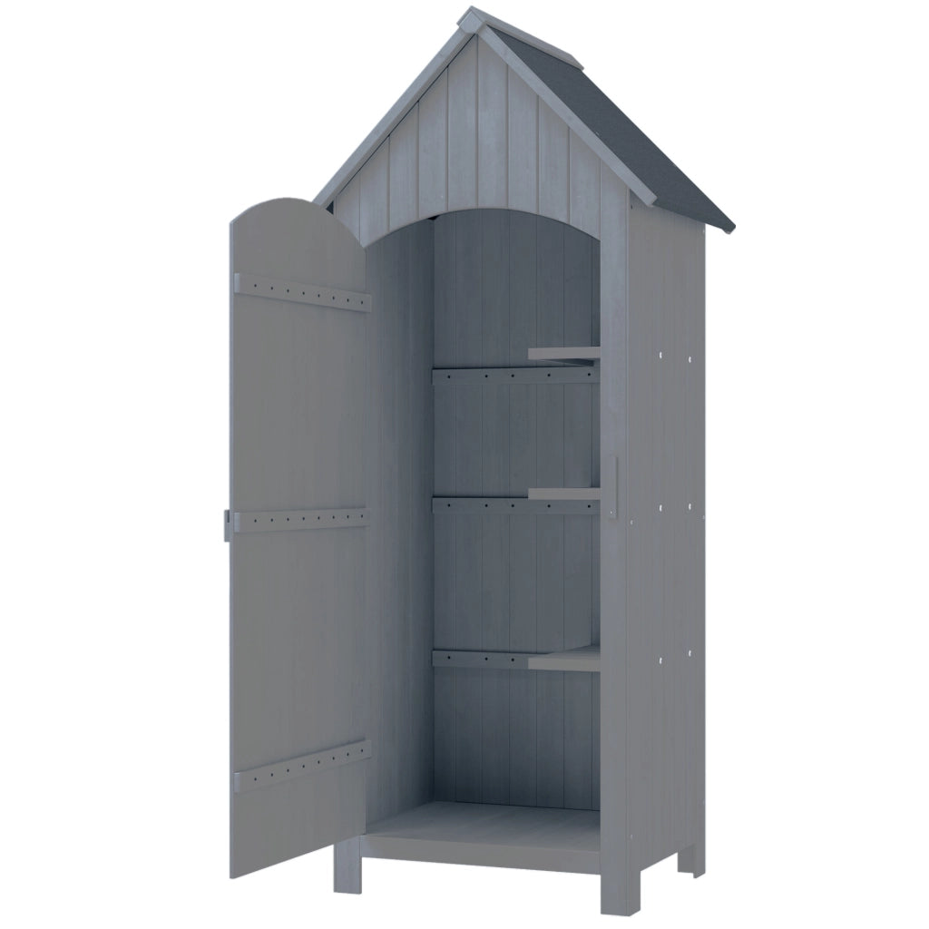 Armadio da Giardino Legno ¨C zephmum ¨C Grigio 77.5x54.2x179.5 cm