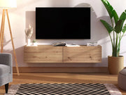 Cedrasco, Mobile Porta tv un Ripiano, 154x41.5x32h cm Marrone Rovere Nodi