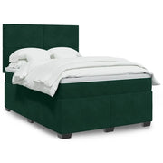 Giroletto a Molle con Materasso Verde Scuro 140x200 cm Velluto 3293227