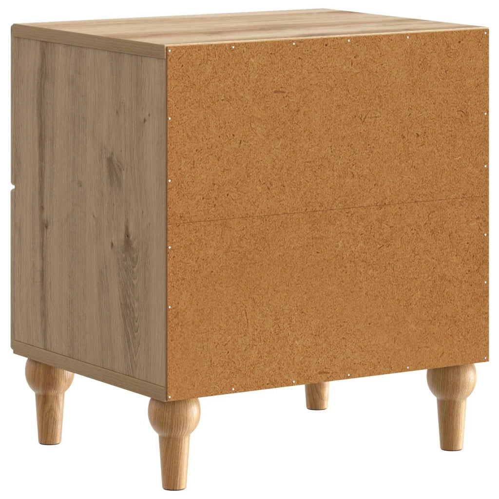 Armadio da Notte 2 pcs Rovere Artigianale 43 x 34,5 x 48 cm