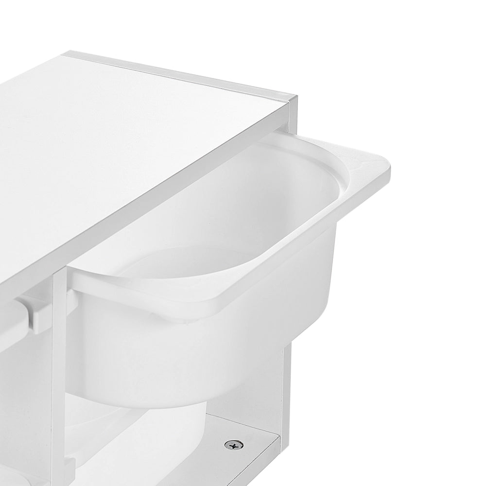 Scaffale a muro unico con 6 cassetti Scatole Camera dei bambini Particle Board Plastica Bianco