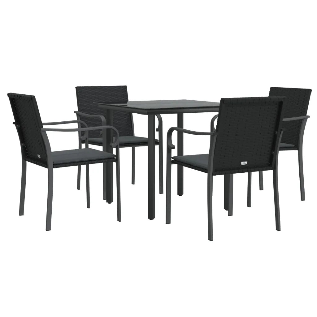 Set Pranzo da Giardino 5pz con Cuscini in Polyrattan e Acciaio 3186956