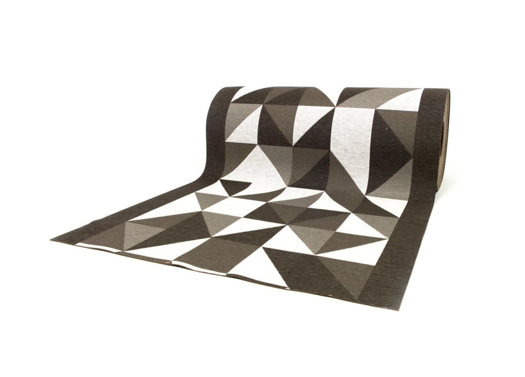 Tappeto Passatoia Cucina Antiscivolo In Tessuto Jacquard Disegno Origami Fango - 57x140 - Fango
