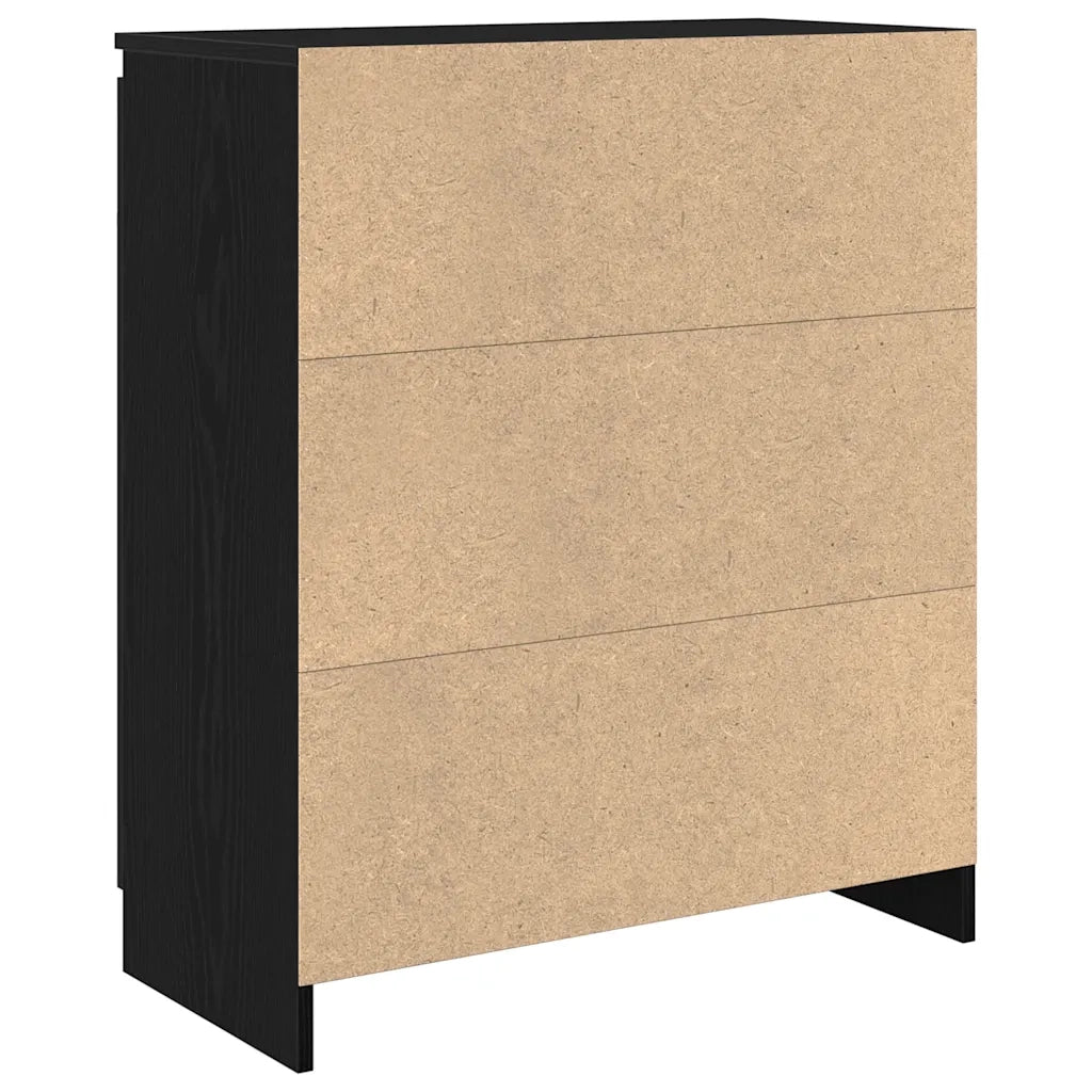 Credenza con Cassetto Rovere Nero 71x35x84 cm Legno Multistrato 861590