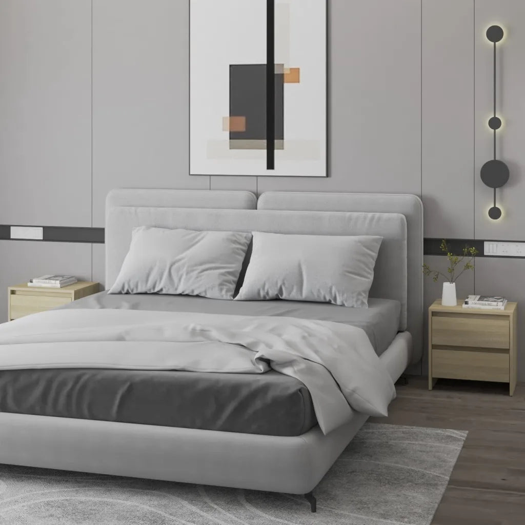 Set di 2 Comodini | Armadio da Notte | Mobiletto da notte Rovere Sonoma 45x34,5x44,5 cm in Truciolato