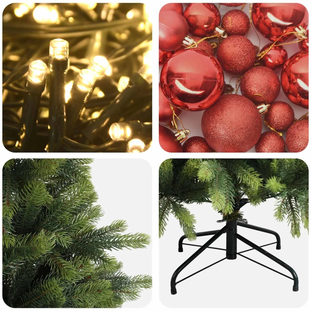 Albero di Natale artificiale con palline 210 cm 300 LED 3466842