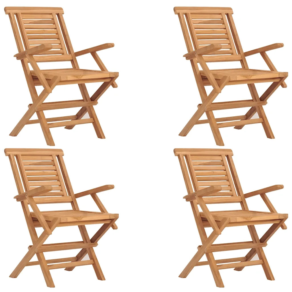Set da Pranzo per Giardino 5 pz in Legno Massello di Teak 3155035