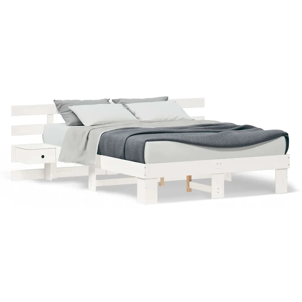 vidaXL Struttura del letto con cassetto Bianco legno