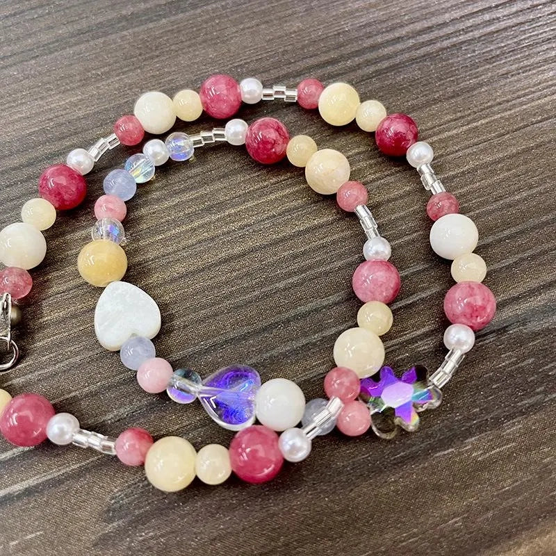 Collana di perle di cristallo colorate: regalo fatto a mano per donna