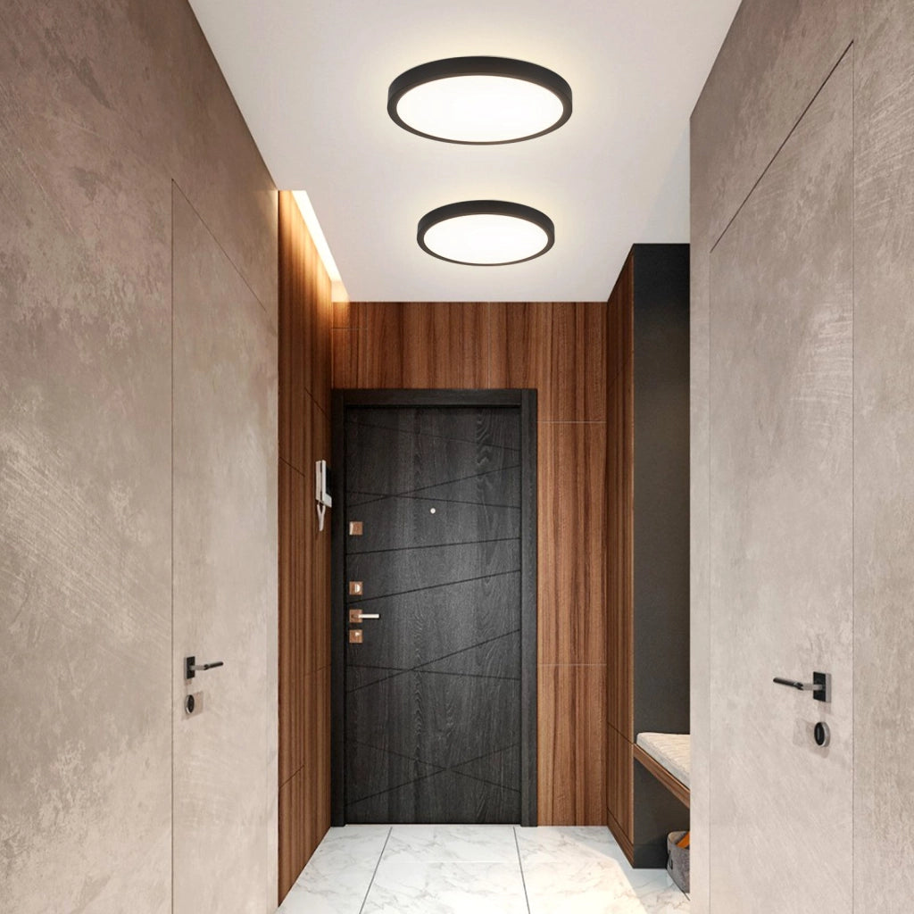 ZMH Lampada da soffitto LED piano 18 cm 15W nero 4000K moderna per cucina corridoio camera letto