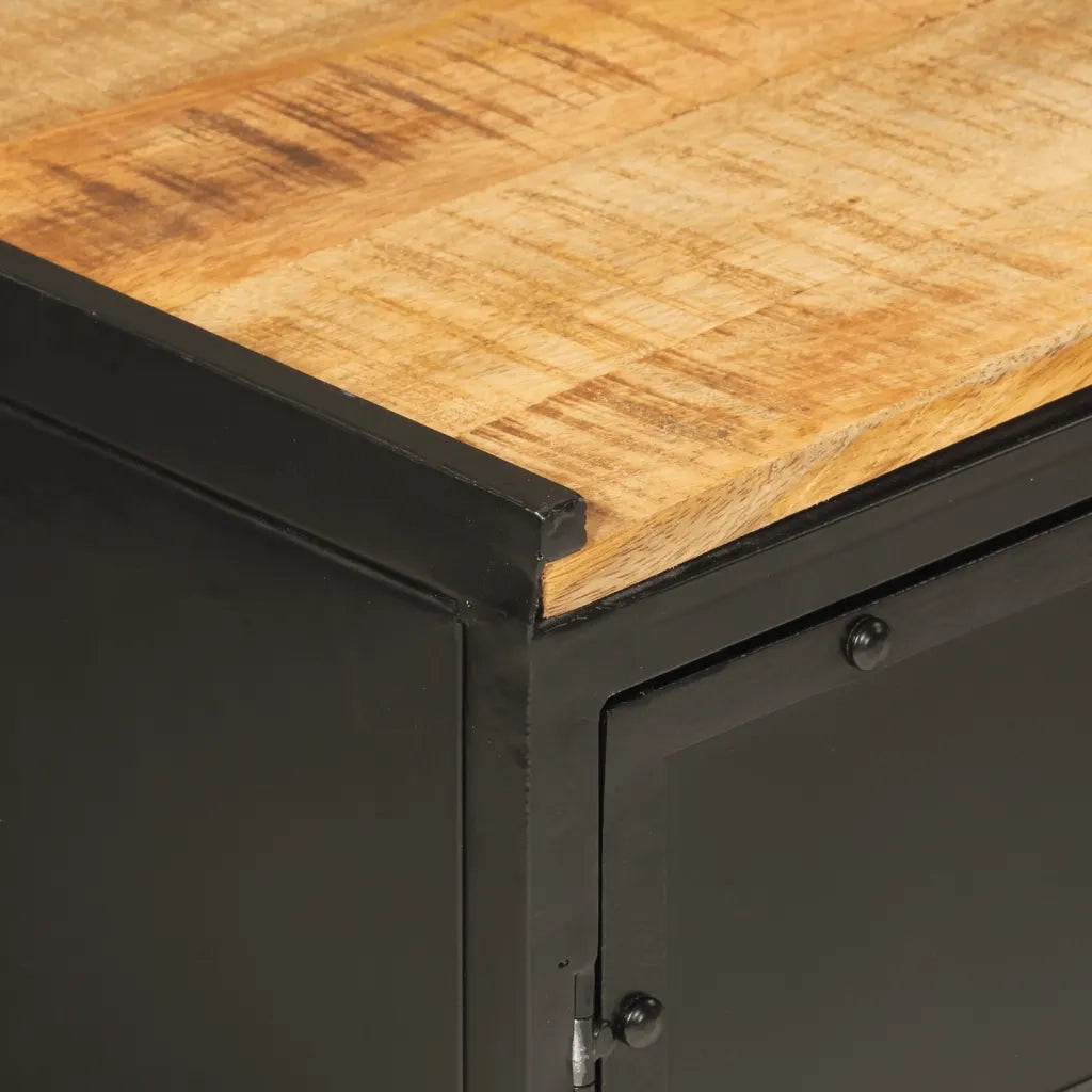 Set Mobili da Bagno 2pz in Ferro e Legno Massello di Mango