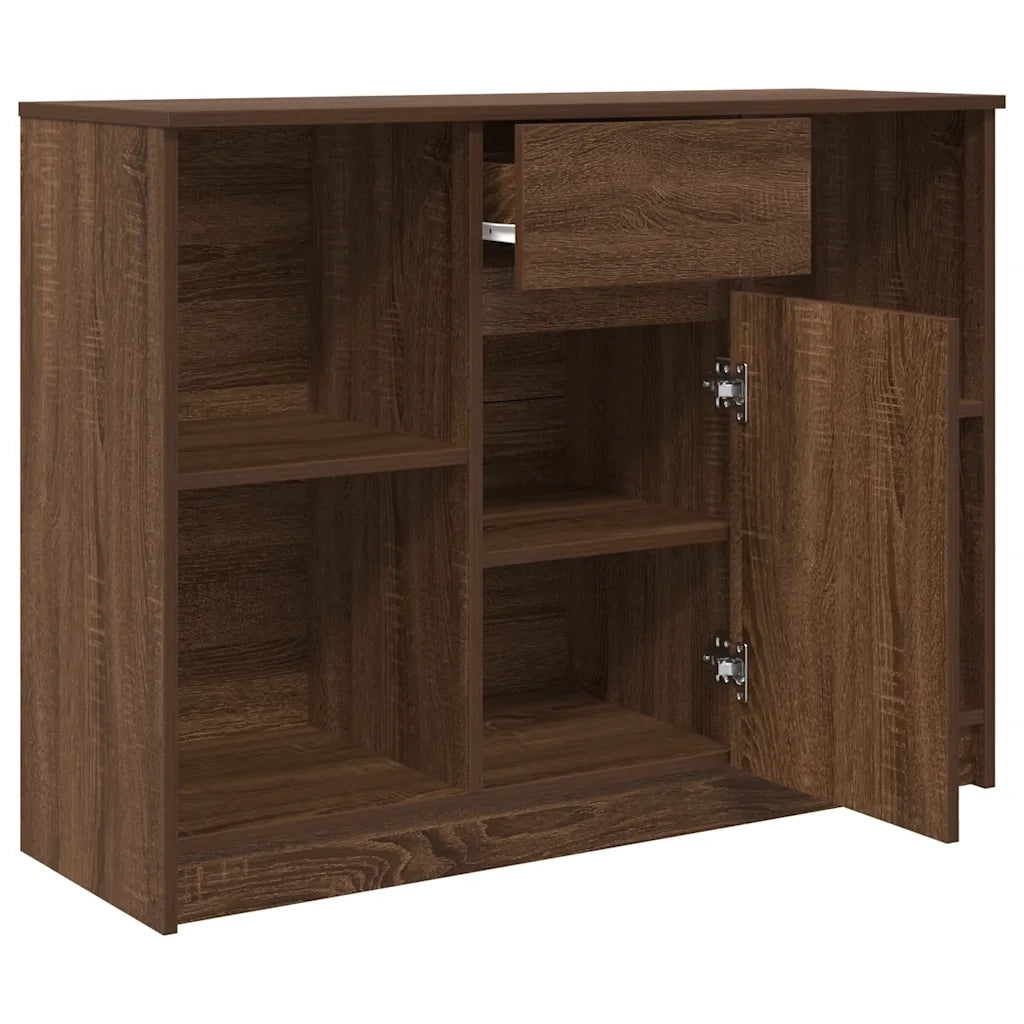 Credenza | Madia | Buffet da pranzo | Armadio da pranzo con Cassetto Rovere Marrone 101x35x76 cm in Truciolato
