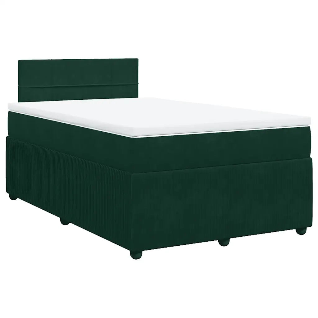 Giroletto a Molle con Materasso Verde Scuro 120x200 cm Velluto 3290013