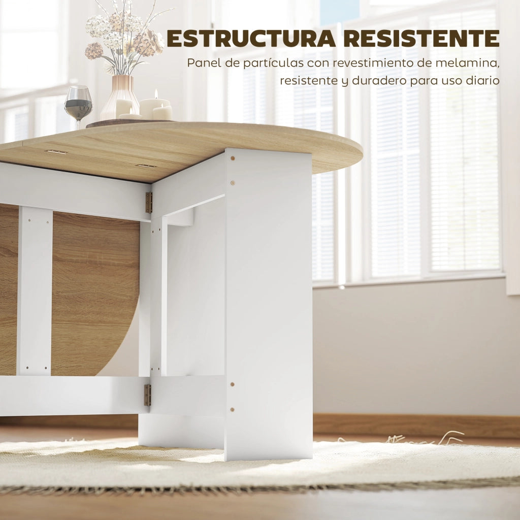 Tavolo da Cucina Pieghevole Ovale Moderno ¨C zephmum ¨C 163x80x75 cm Legno Naturale