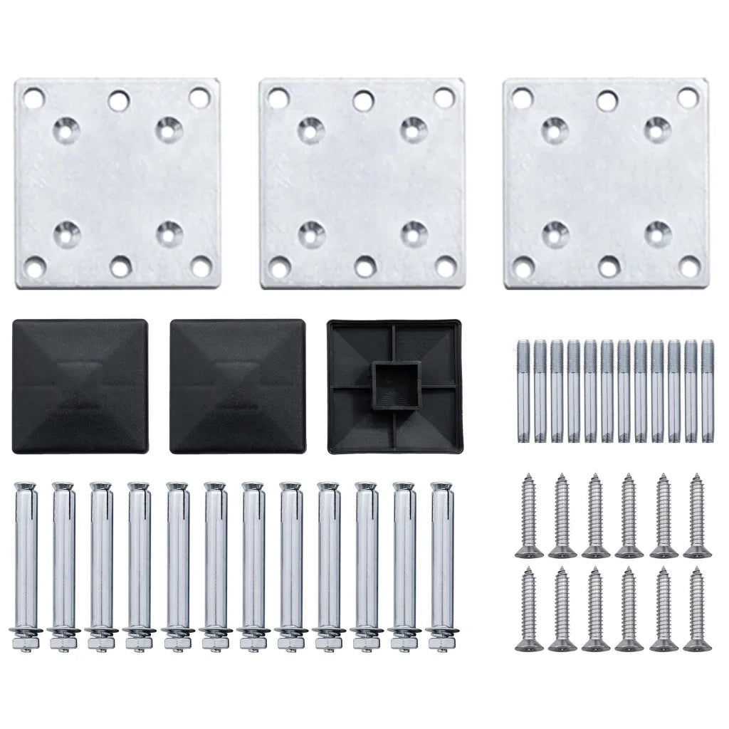 Pali di Recinzione 3 pz Grigio Scuro 185 cm in Alluminio CFW2840281