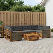 Set di divani da esterno 7 pz Naturale e Antracite 3383080