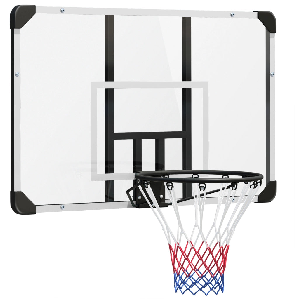 Canestro da basket da parete con tabellone 113 x 61 x 71 cm in acciaio nero