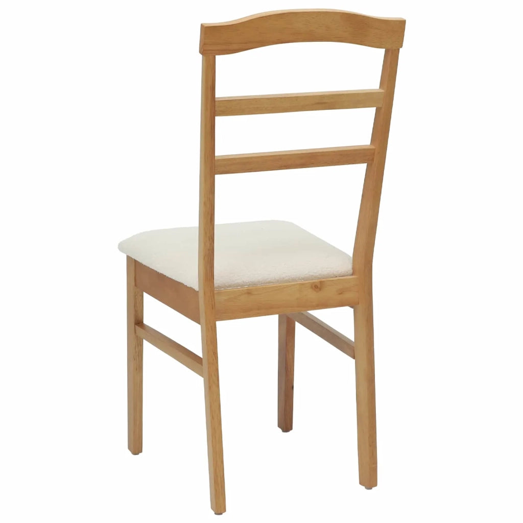 Sedia da pranzo 2 pcs Naturale e chiaro Legno di gomma solido