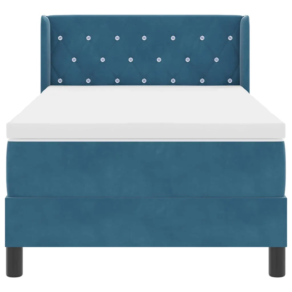Letto a molle con testiera Blu Scuro 200 x 100 cm Velluto 3341406