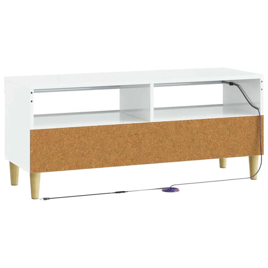 Mobile TV LED Bianco Lucido Legno ingegnerizzato 897209