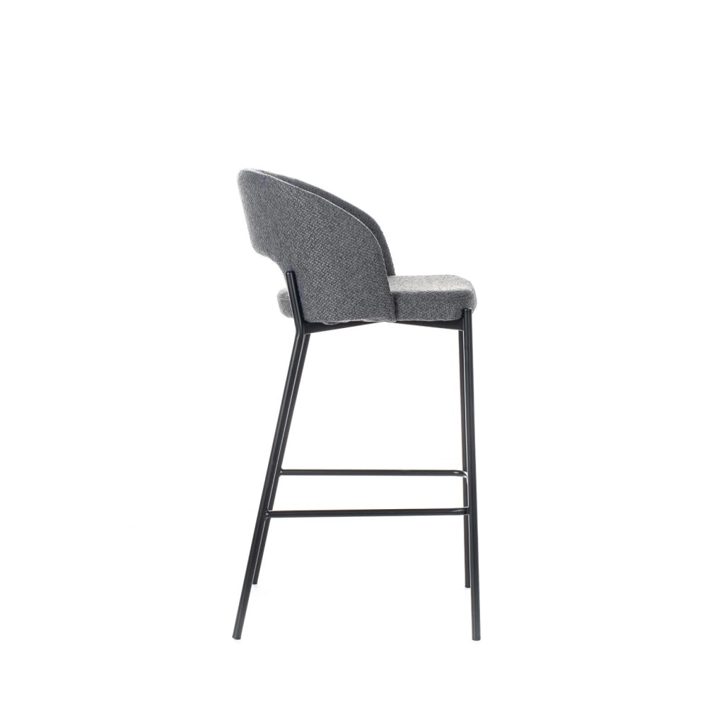 Set 2 Sgabelli 52x50x89 cm in Tessuto Greta Grigio