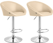 Set 2x Sgabelli Lounge Miami V2 in similpelle crema