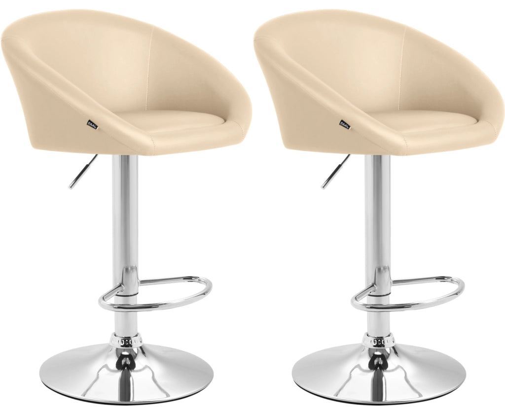 Set 2x Sgabelli Lounge Miami V2 in similpelle crema