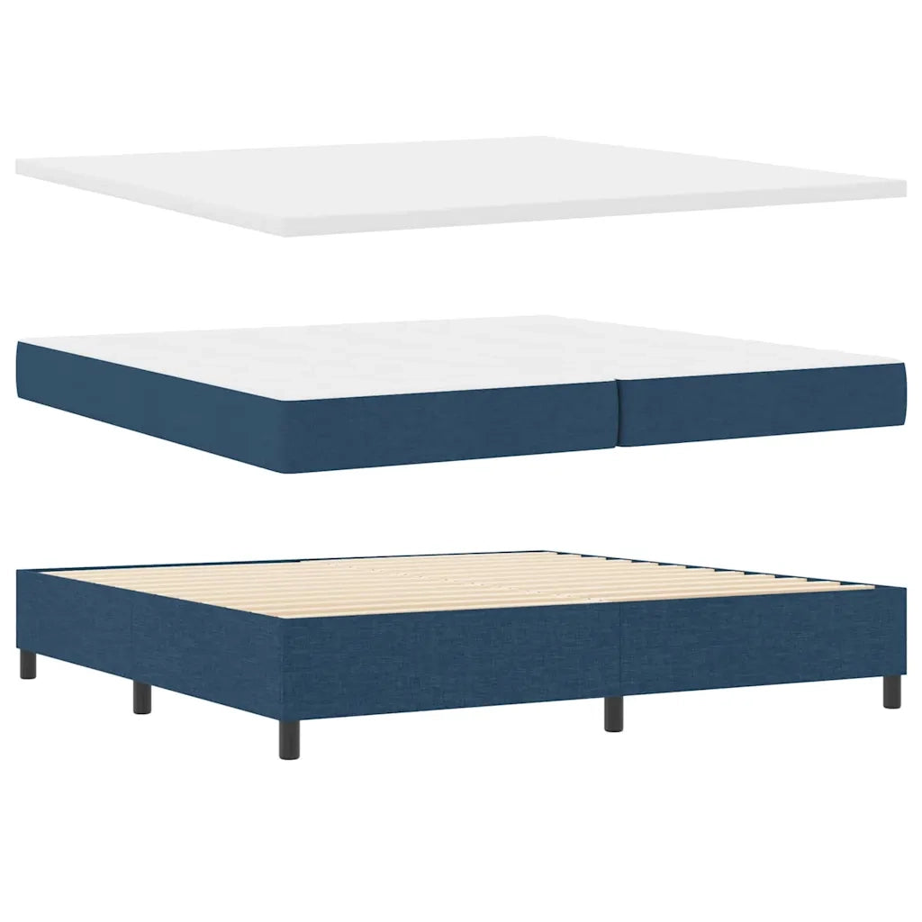 Letto a molle con materasso Blu 200 x 200 cm Tessuto 3341608