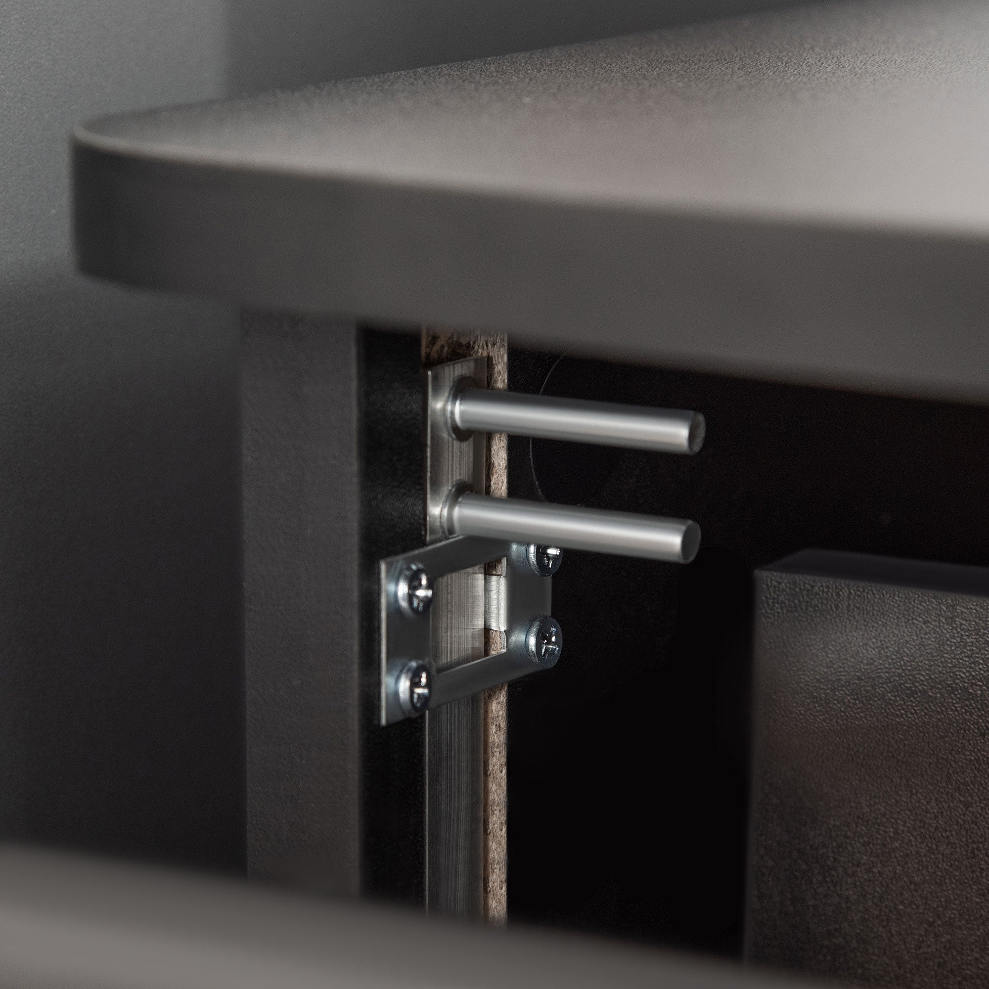 Easycomfort Armadietto da Ufficio con 2 Cassetti e 5 Ruote, Schedario in MDF e Truciolato, 43x45x72 cm, Nero