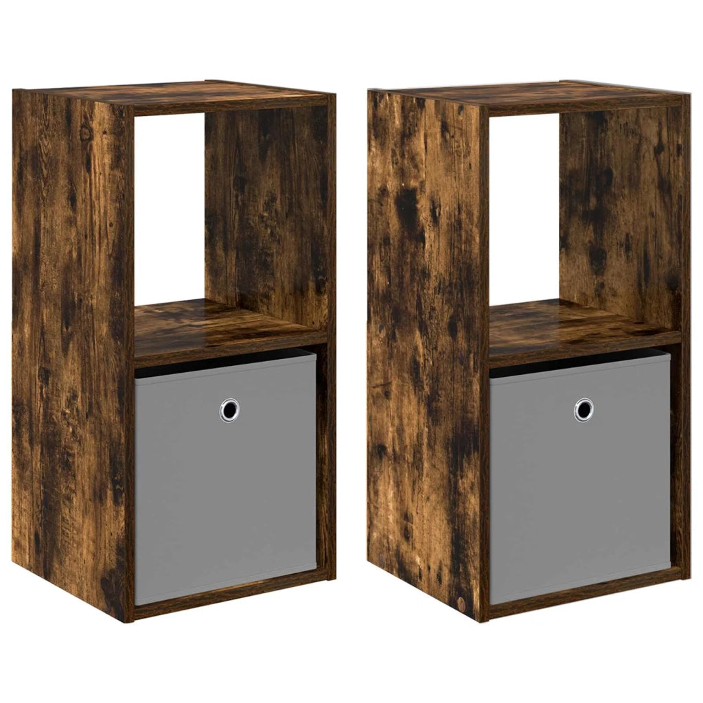 Comodino 2 pcs Rovere fumé 35 x 32 x 68,5 cm Legno multistrato