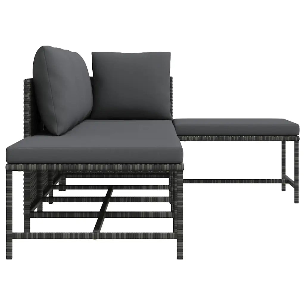 Salotto da Giardino-Set Divani da Giardino5 pz con Cuscini in Polyrattan Grigio