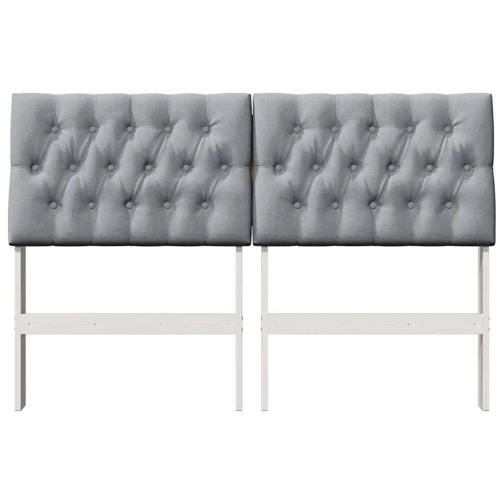 Testiera imbottita Grigio chiaro 135 cm Pino massello 879348