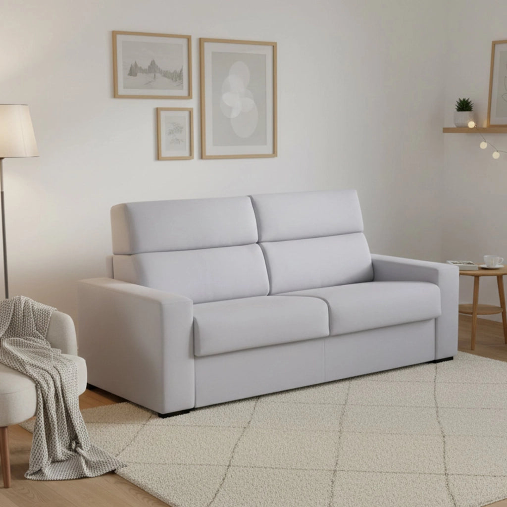 Casabona, Divano Letto 2 Posti Sfoderabile Made in Italy, 180x95 cm Grigio