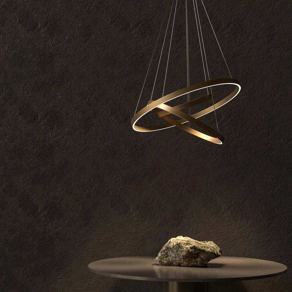 Maytoni Lampadario Moderno Rim 1 luce LED integrato ottone alluminio