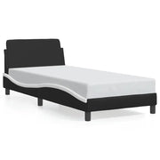 Letto singolo | Letto per adulti | Giroletto Dover Nero e Bianco 80x200 cm in Similpelle