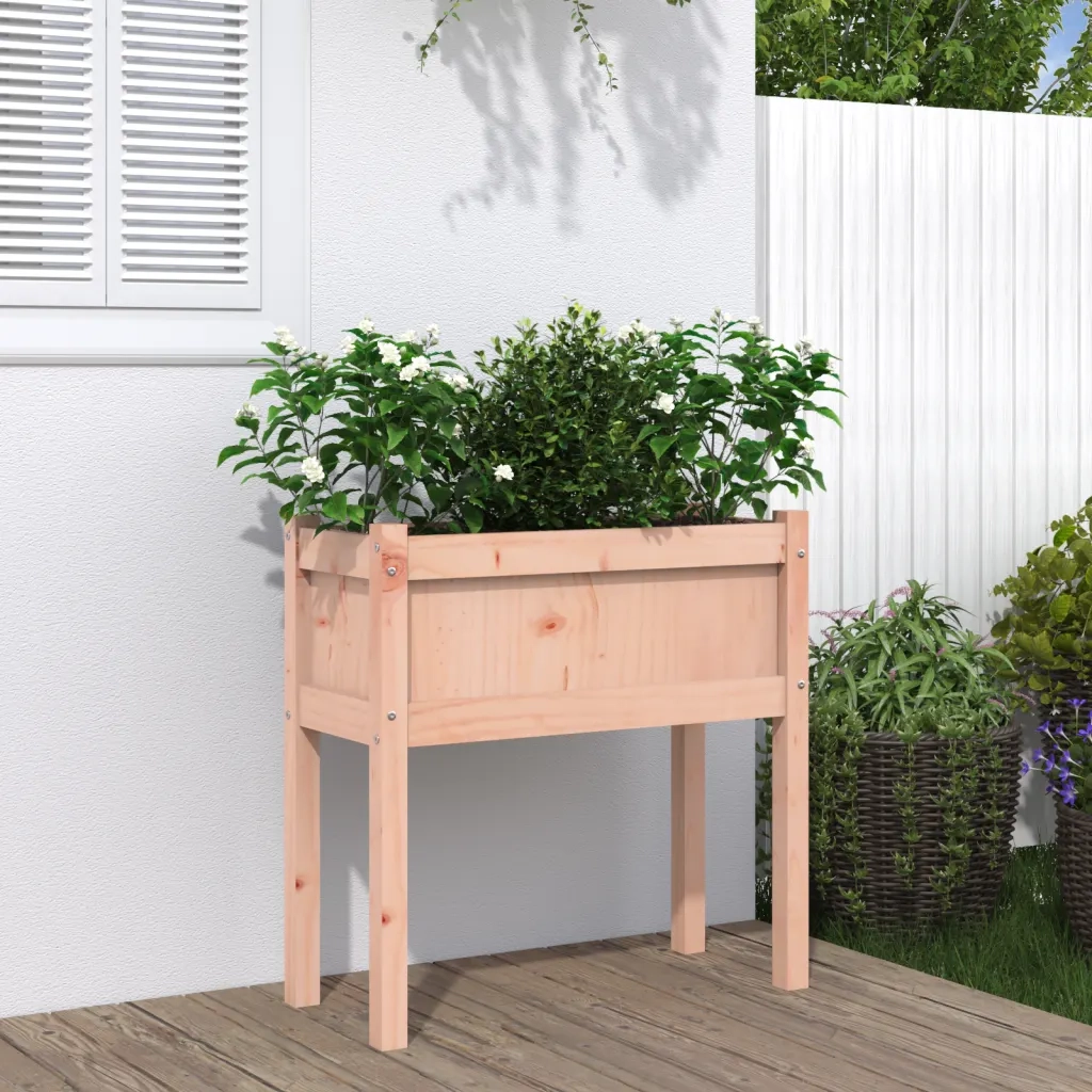 Fioriera | Cassetta per fiori | Vaso Giardino con Gambe 70x31x70 cm Legno Massello Douglas